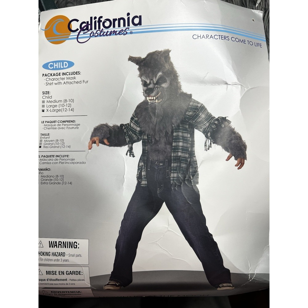 California Costumes Howling Wolf Child XL 12-14 Complete Werewolf Halloween